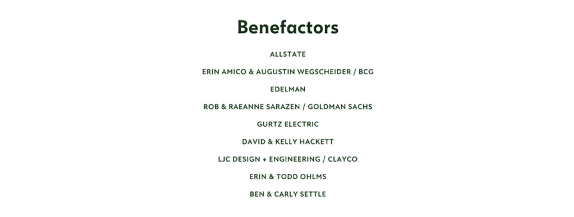 March 17 benefactors